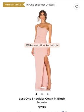 Nookie Lust One-Shoulder Gown in Blush